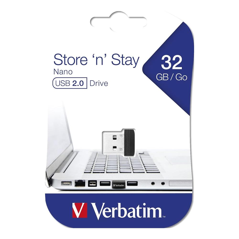 USB FLASH 32GB VERBATIM STORE'N' STAY NANO 98130