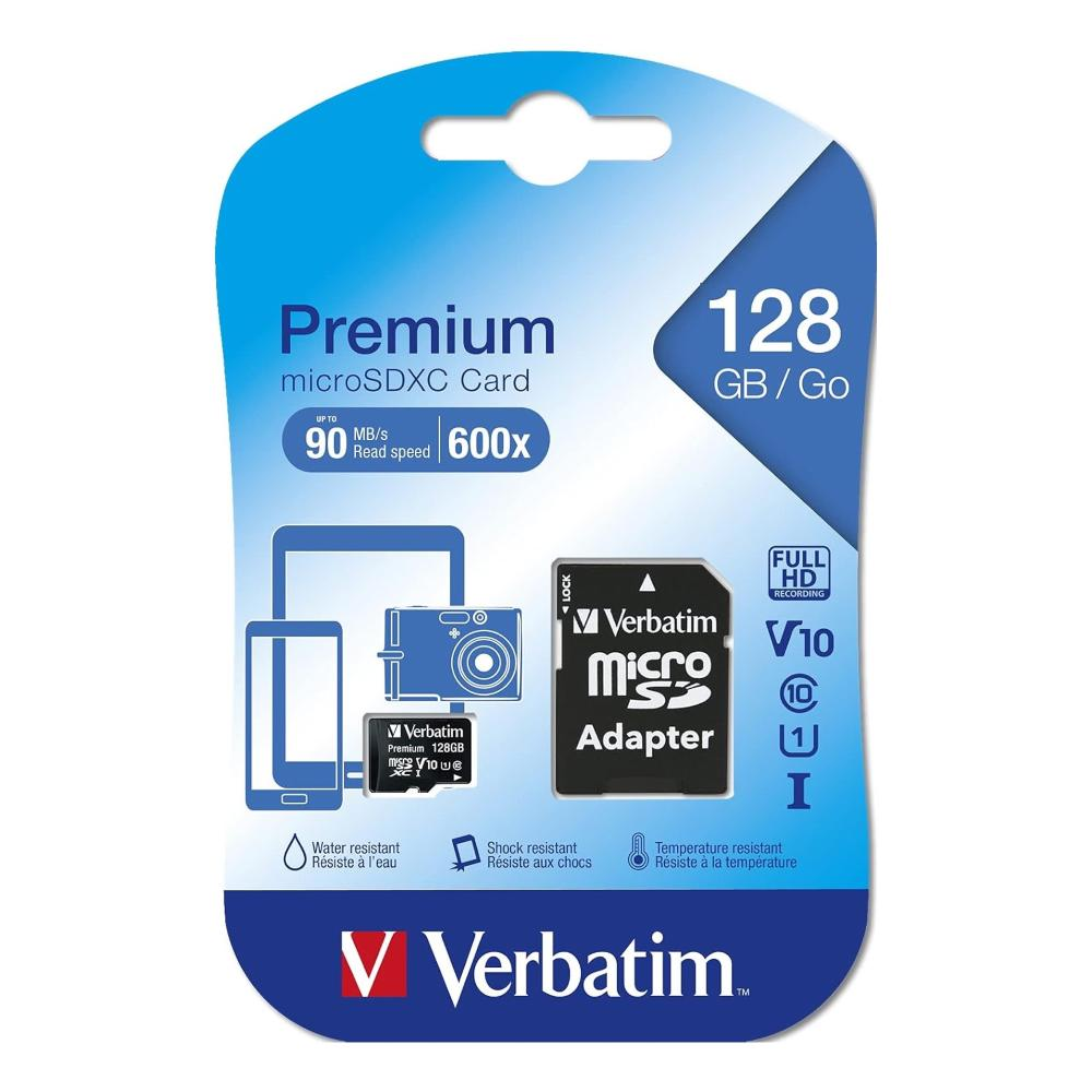 VERBATIM MEM. CARD MICROSD SDHC CLASS CON ADATTATORE 10 128GB 44085