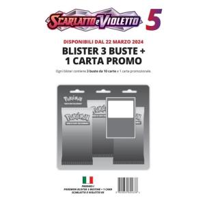 Pokemon - Blister 3 Bustine + 1 Card "Scarlatto e Violetto - 05 CRONOFORZE" 22/03/24