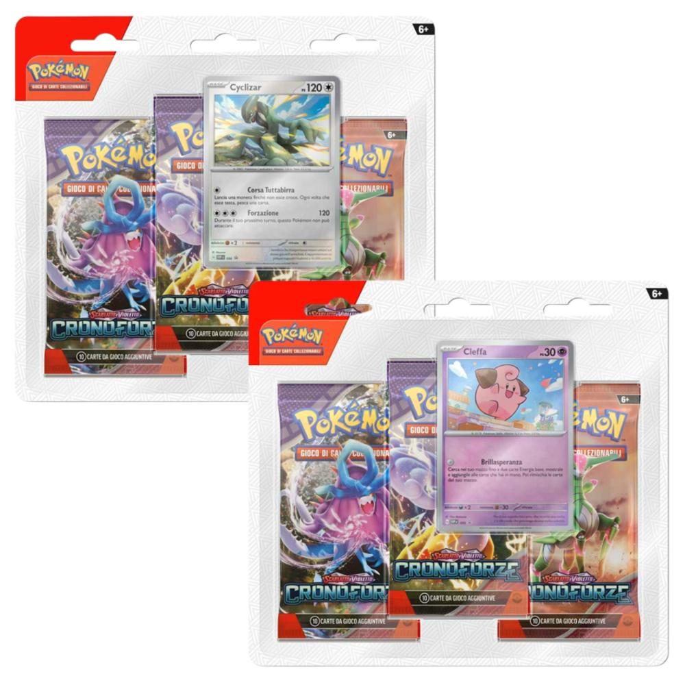 Pokemon - Blister 3 Bustine + 1 Card "Scarlatto e Violetto - 05 CRONOFORZE" 22/03/24