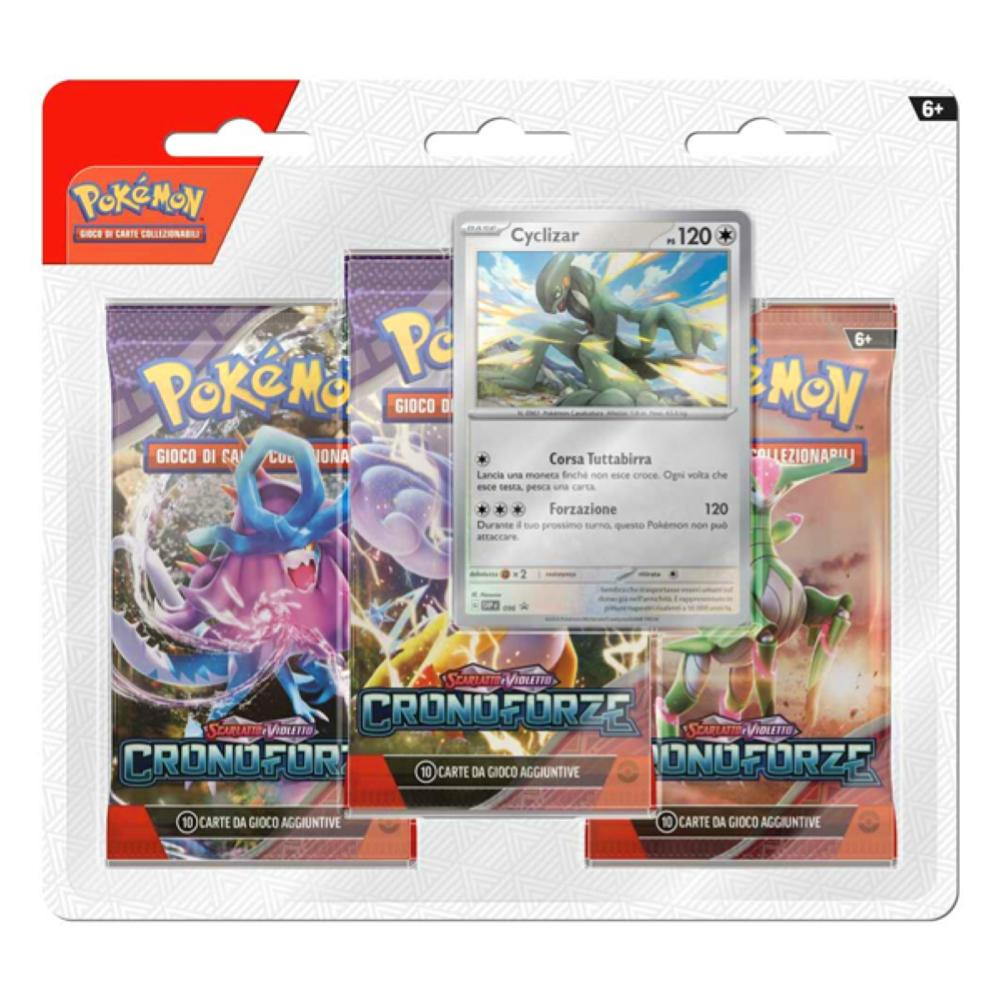Pokemon - Blister 3 Bustine + 1 Card "Scarlatto e Violetto - 05 CRONOFORZE" 22/03/24