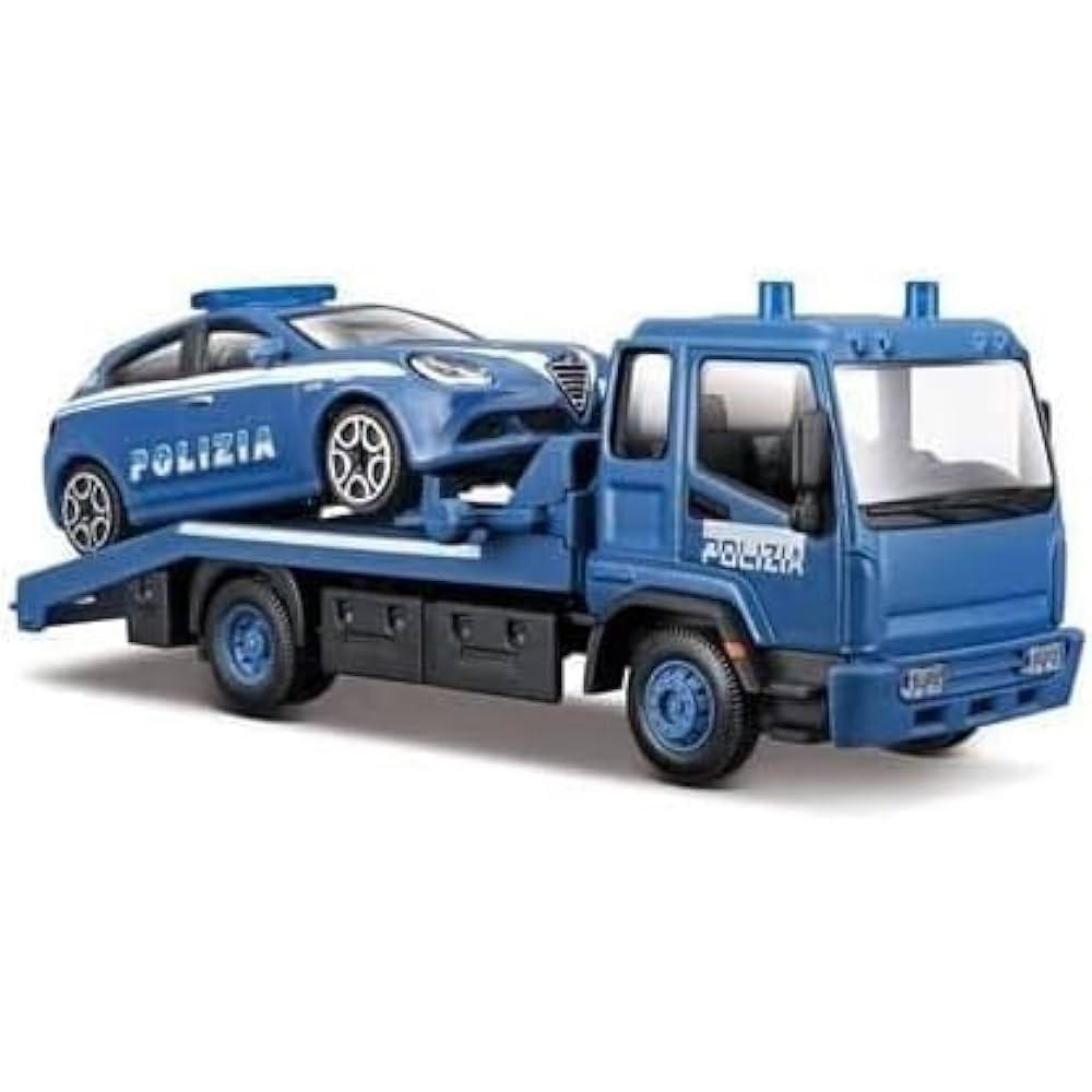 BURAGO CARRO ATTREZZI POLIZIA CON AUTO 1:43