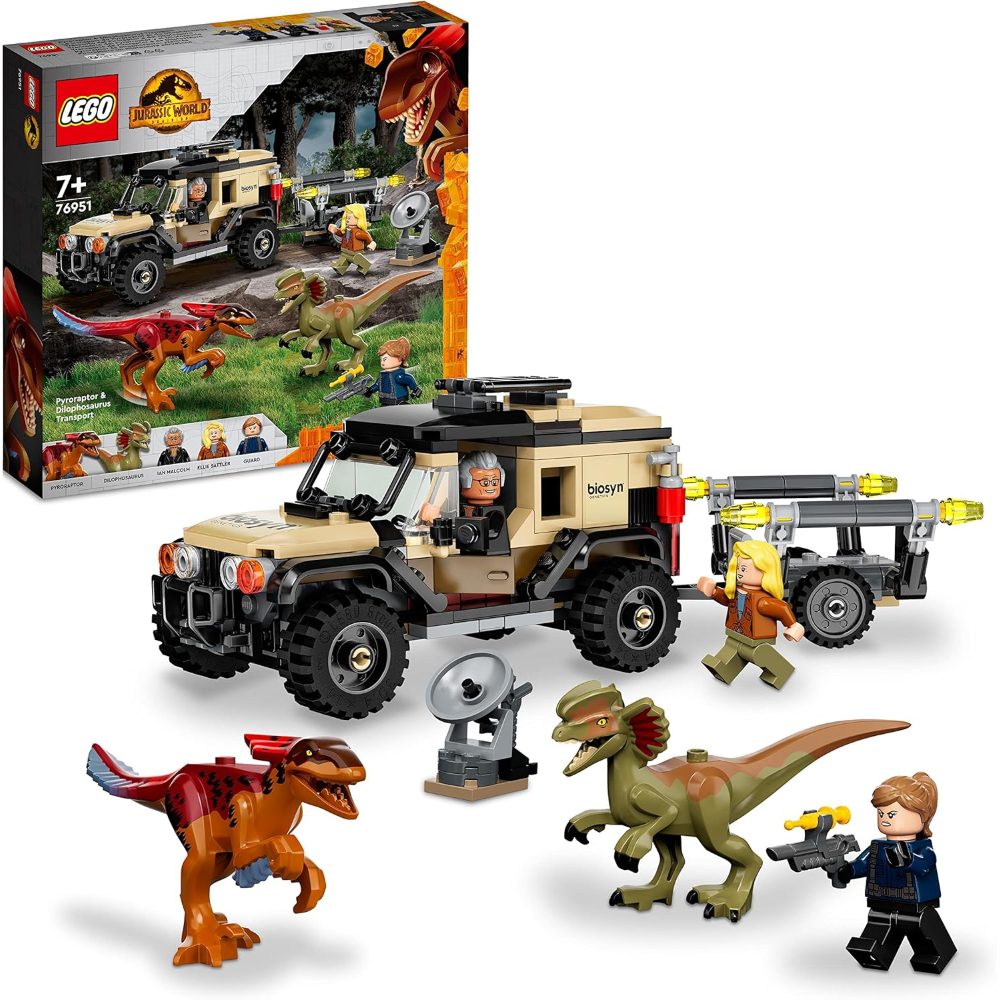LEGO JURASSIC WORLD - Trasporto del Piroraptor e del Dilofosauro 76951
