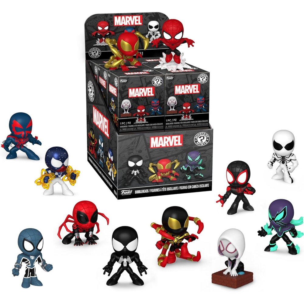 FUNKO POP MARVEL: SPIDER-MAN - VINYL FIGURE MYSTERY MINI BLIND BOX - DISPLAY 12PZ 8CM