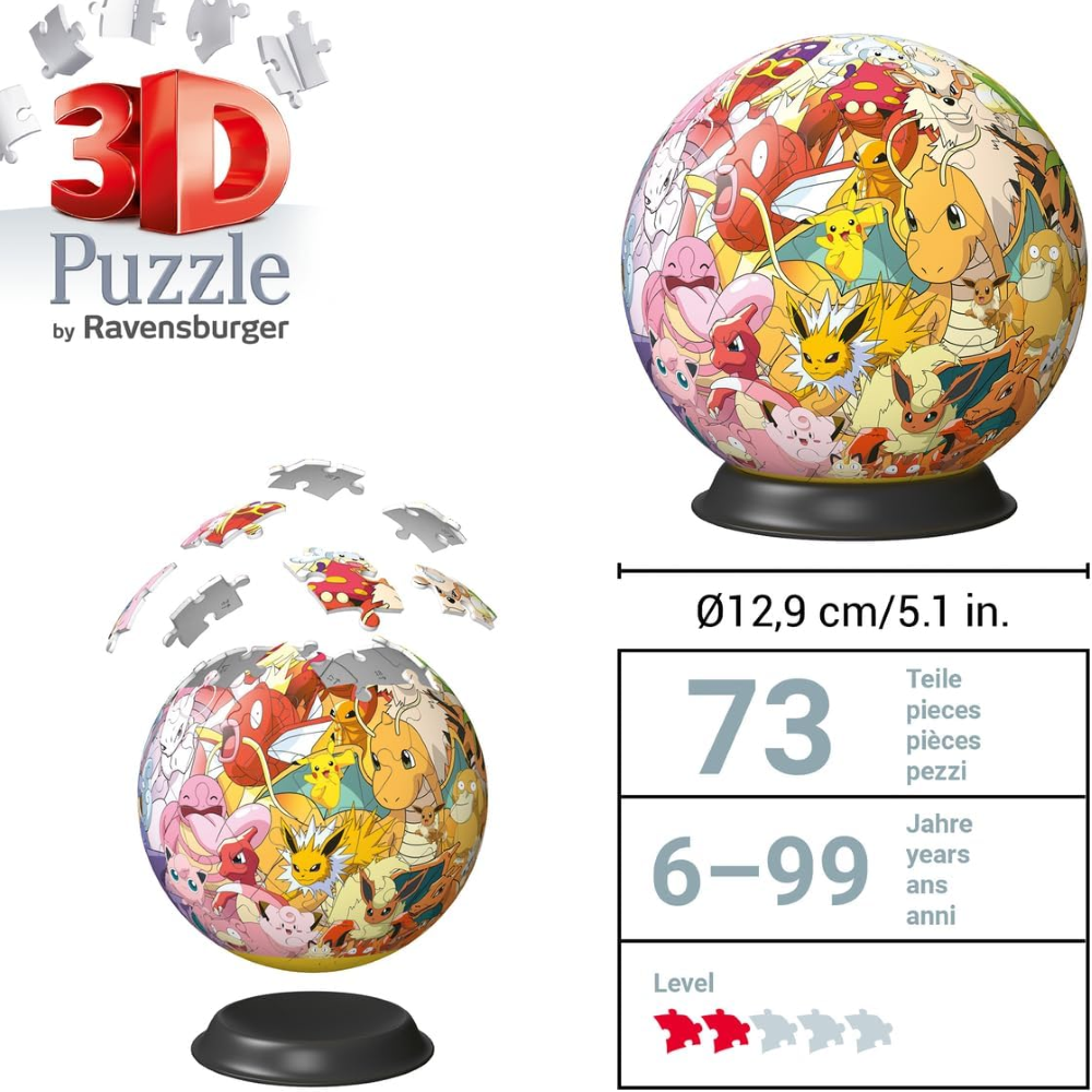 Ravensburger Puzzle 3D - Puzzleball 72 pc - POKEMON 11595
