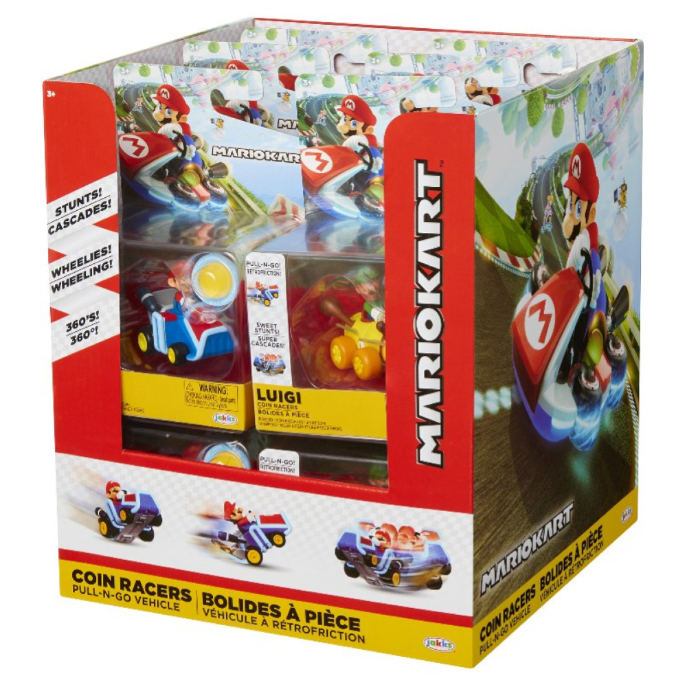 Jakks Nintendo Super Mario macchinine Coin Racers assortimento 69278-4L-12PDQ