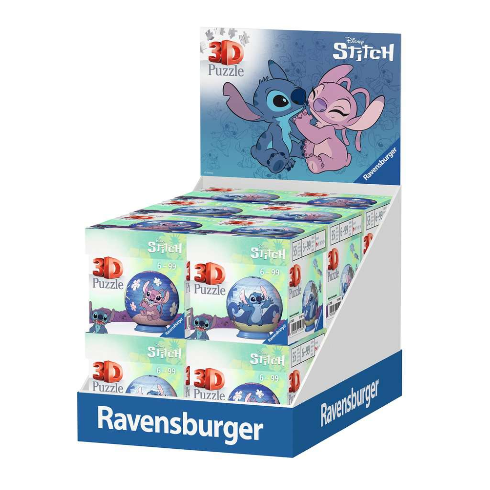 Ravensburger Puzzle 3D - Stitch Puzzleball 54 pc - Display 12 pc  74023