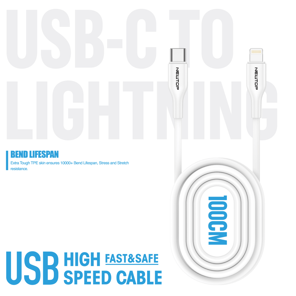 NEWTOP CU39 CAVO COLOR POP 100CM TYPE-C/LIGHTNING