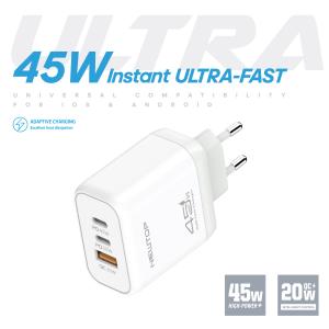 NEWTOP CM74 CARICATORE DA MURO USB-A + 2C 45W