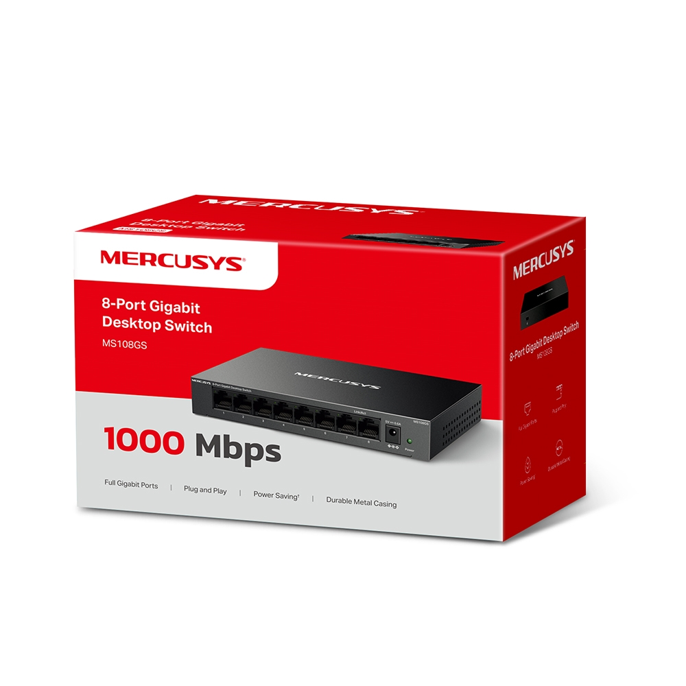 MERCUSYS  MS108GS  Switch Desktop Gigabit 8 Porte