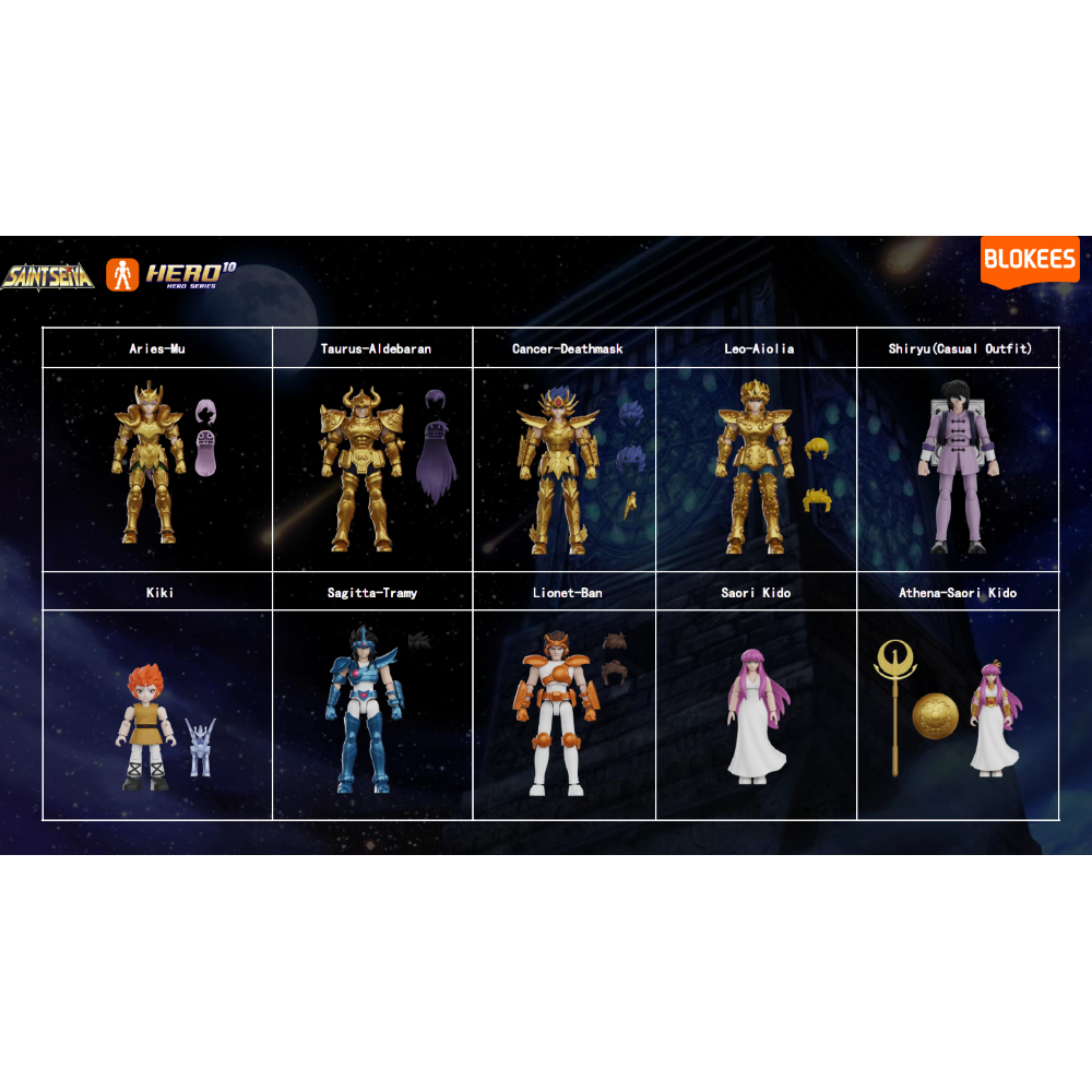 Blokees - Saint Seiya Blind Box - GALAXY VERSION 03 - 75033 Gold Zodiac Blind Box 9  8CM 
