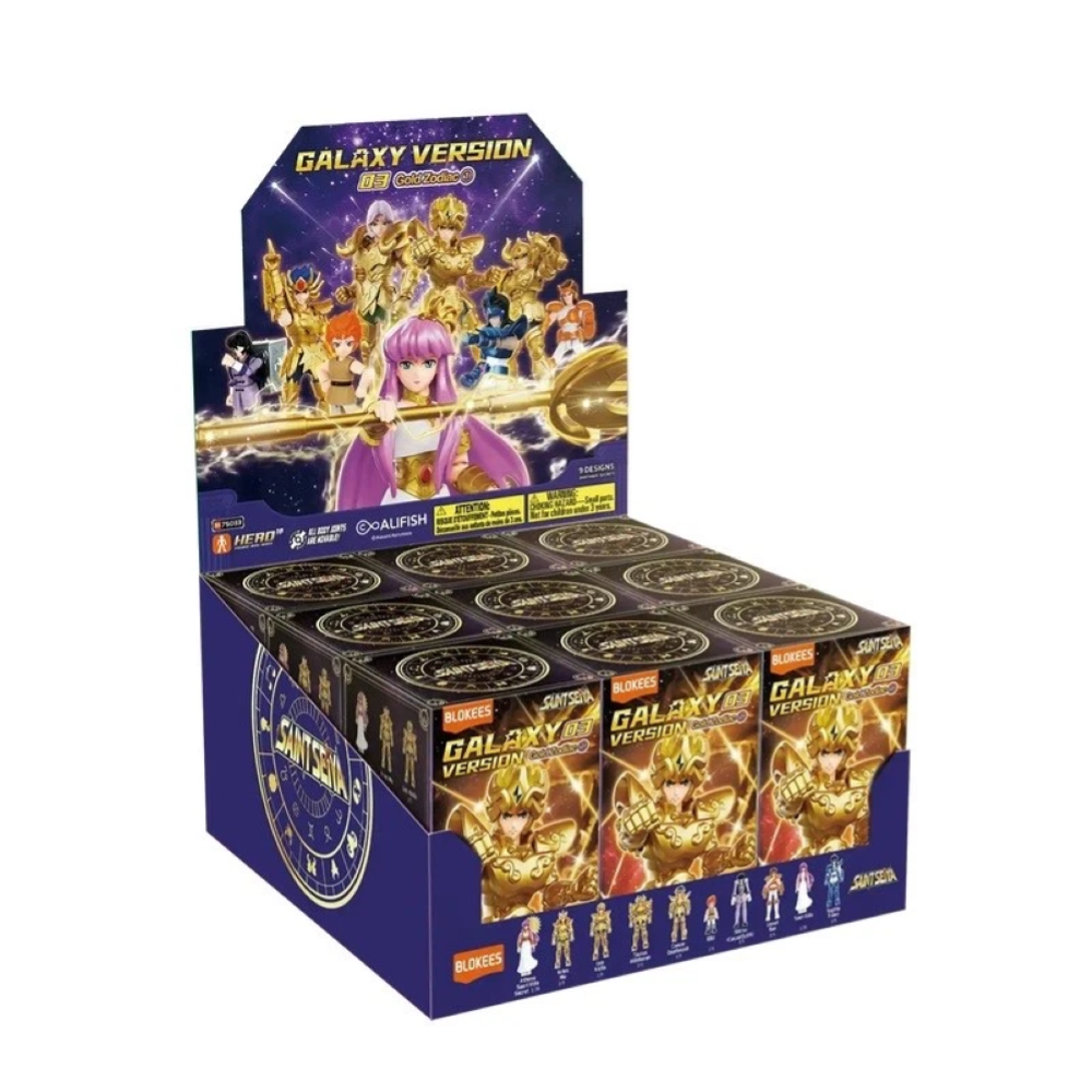 Blokees - Saint Seiya Blind Box - GALAXY VERSION 03 - 75033 Gold Zodiac Blind Box 9  8CM 