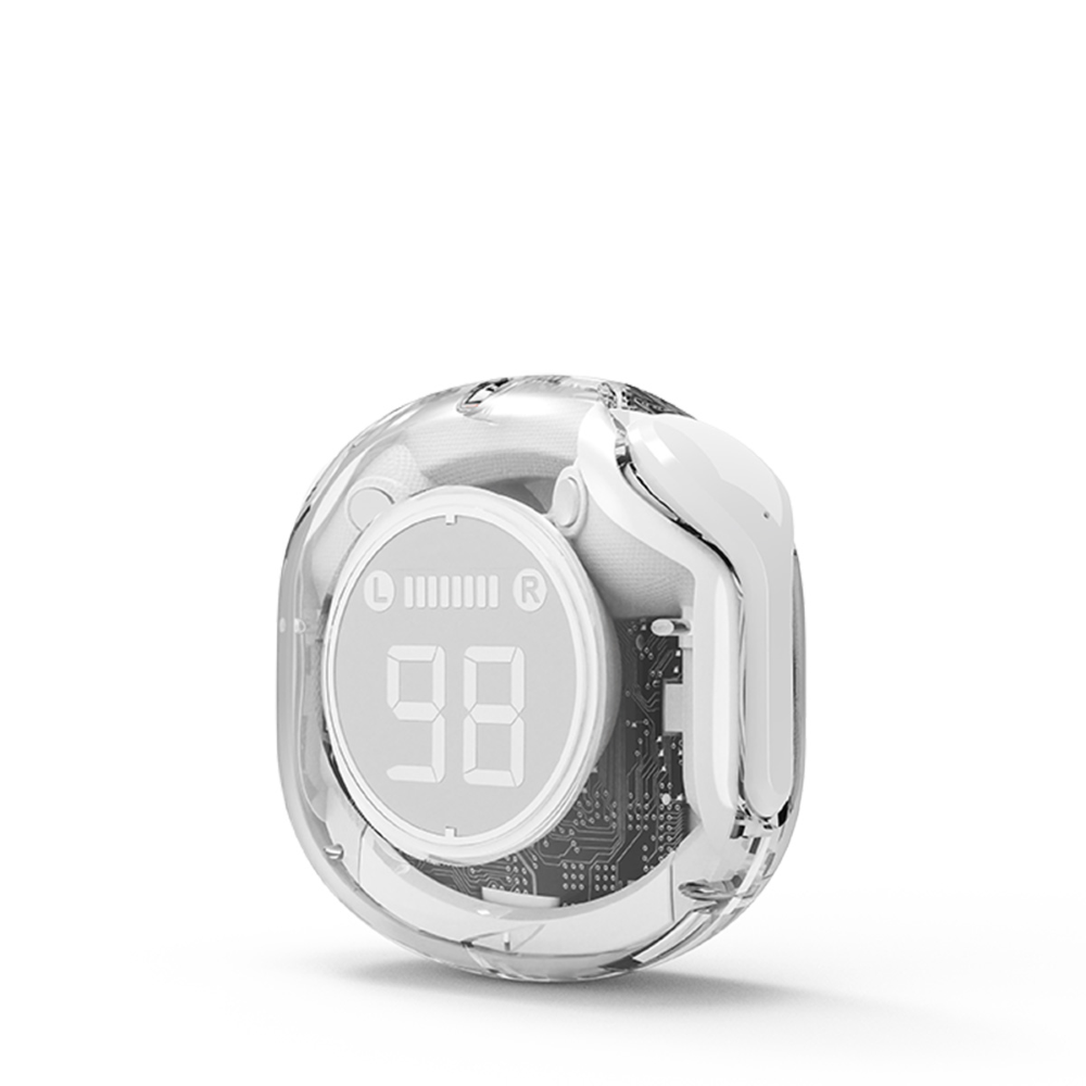 TECHMADE GEMBIRD AURICOLARI IN-EAR TWS TRASPARENTI, BIANCO