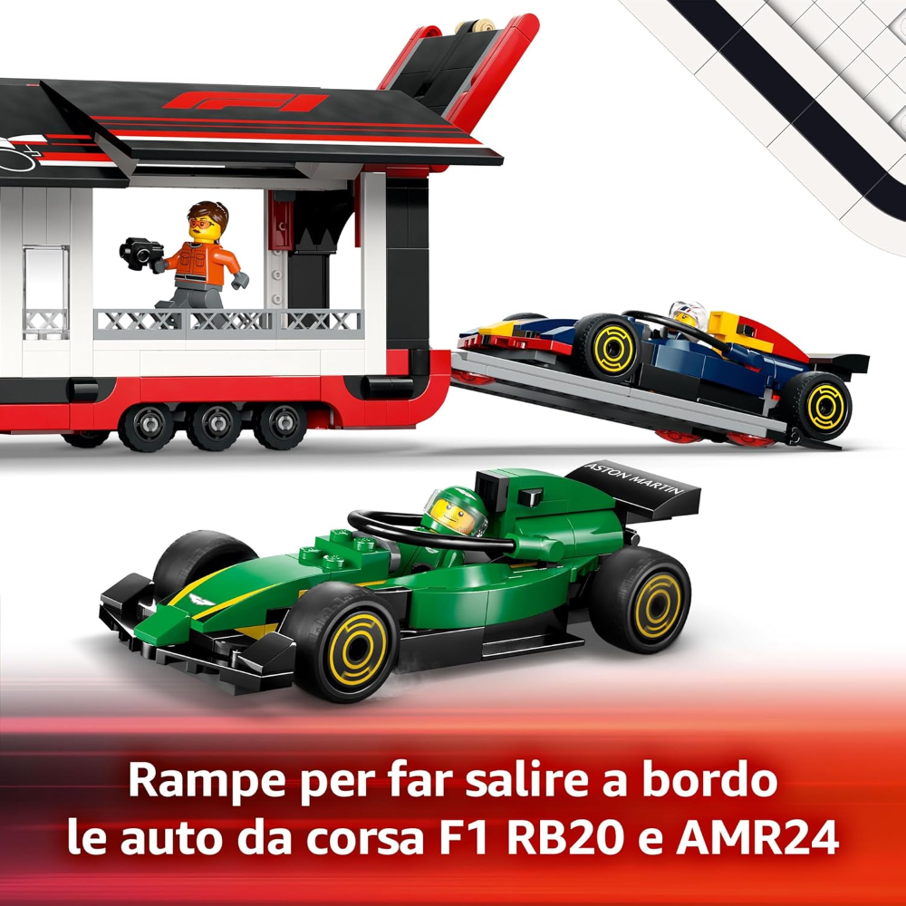 LEGO CITY - Autotrasportatore F1 con Monoposto RB20 e AMR24 F1 60445 