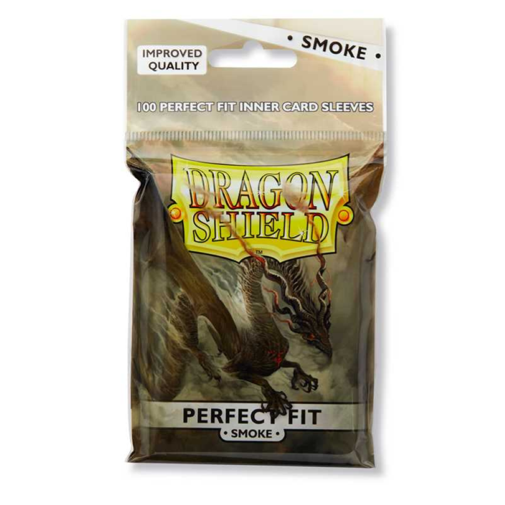 DRAGON SHIELD Standard Perfect Fit Sleeves - Clear/Smoke (100 Sleeves) AT-13023