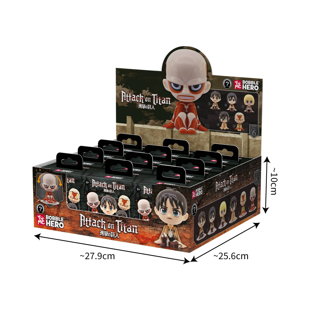 YuMe Blind Box - Bobble Hero - Attack On Titan - PDQ (12 Units) 11557