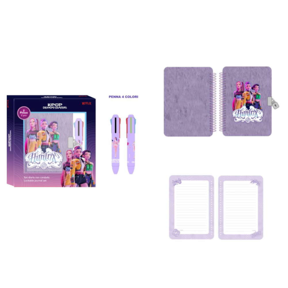 PREORDINE KPOP DEMON HUNTERS - DIARIO SEGRETO A5 CON PENNA A 4 COLORI 31/06/2026  