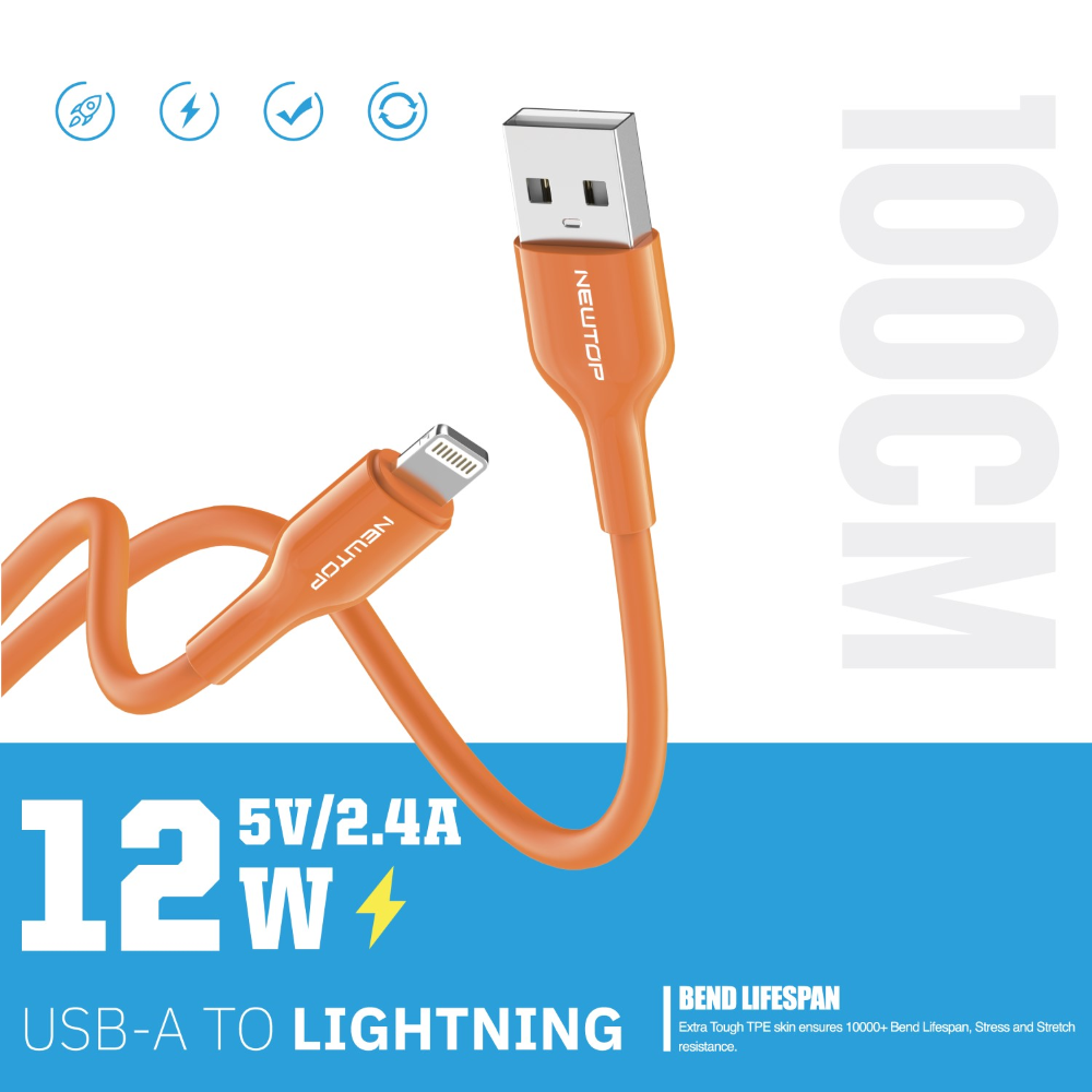 NEWTOP CU39 CAVO COLOR POP 100CM USB/LIGHTNING