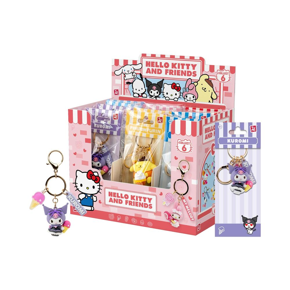YuMe Keychain - Hello Kitty and Friends Keychain & Strap Tea Party Series - PDQ (12 Units) 16320 4CM
