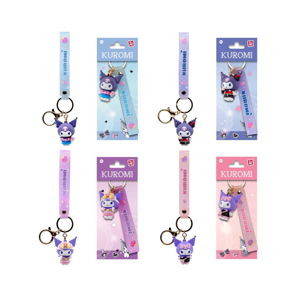 YuMe Keychain - Hello Kitty and Friends Keychain & Strap Kuromi Cute Outfit Series - PDQ (12 Units) 11765 5CM