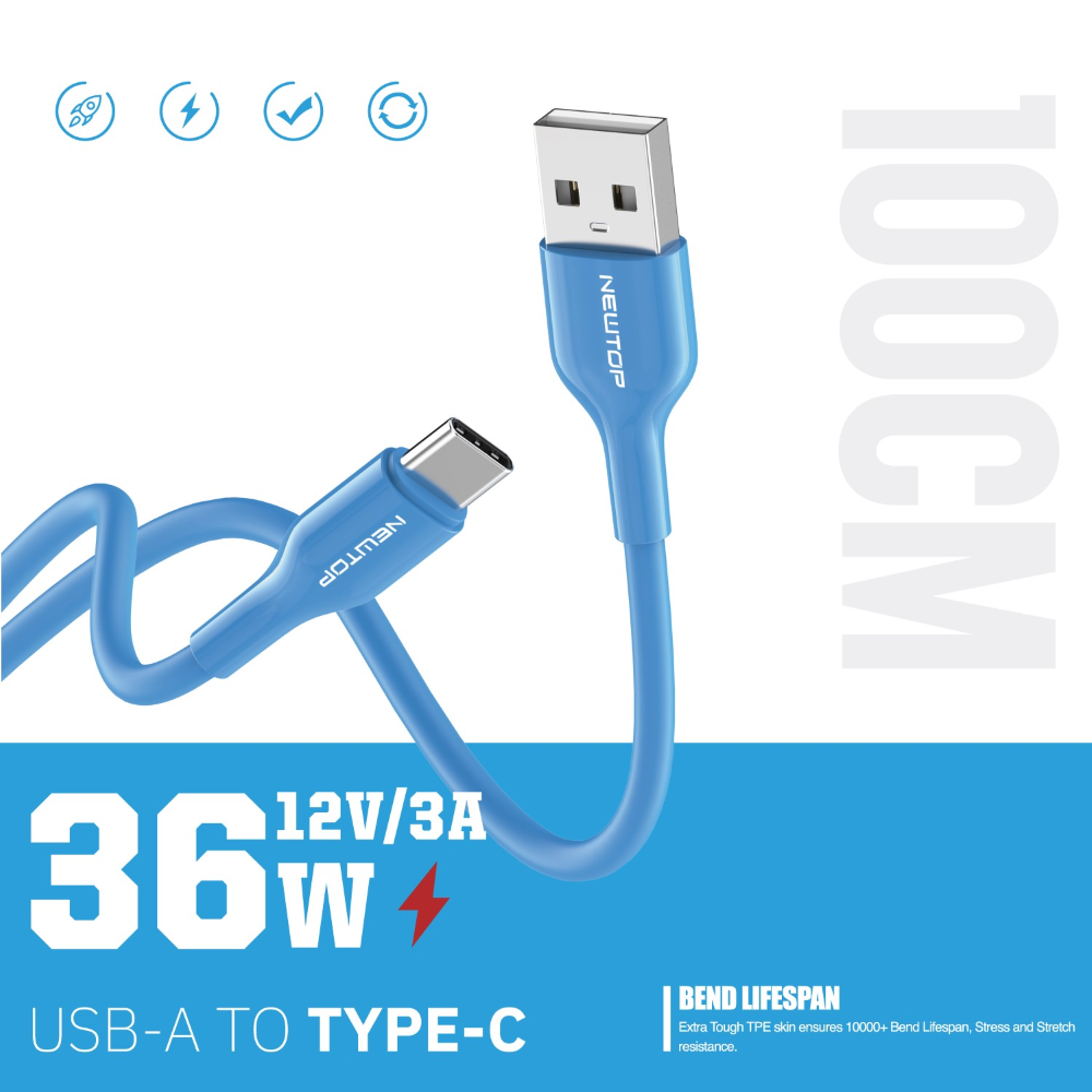 NEWTOP CU39 CAVO COLOR POP 100CM USB/TYPE-C