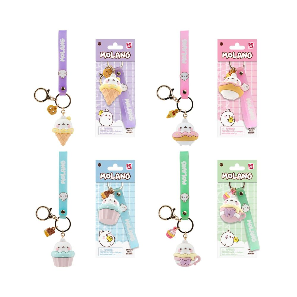 YuMe Keychain - Molang Keychain & Strap Snack Time Series - PDQ (9Units) 16230 5CM