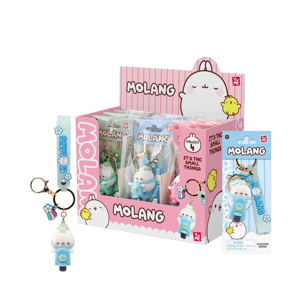 YuMe Keychain - Molang Keychain & Strap Scooter Series - PDQ (12 Units) 16190 6CM