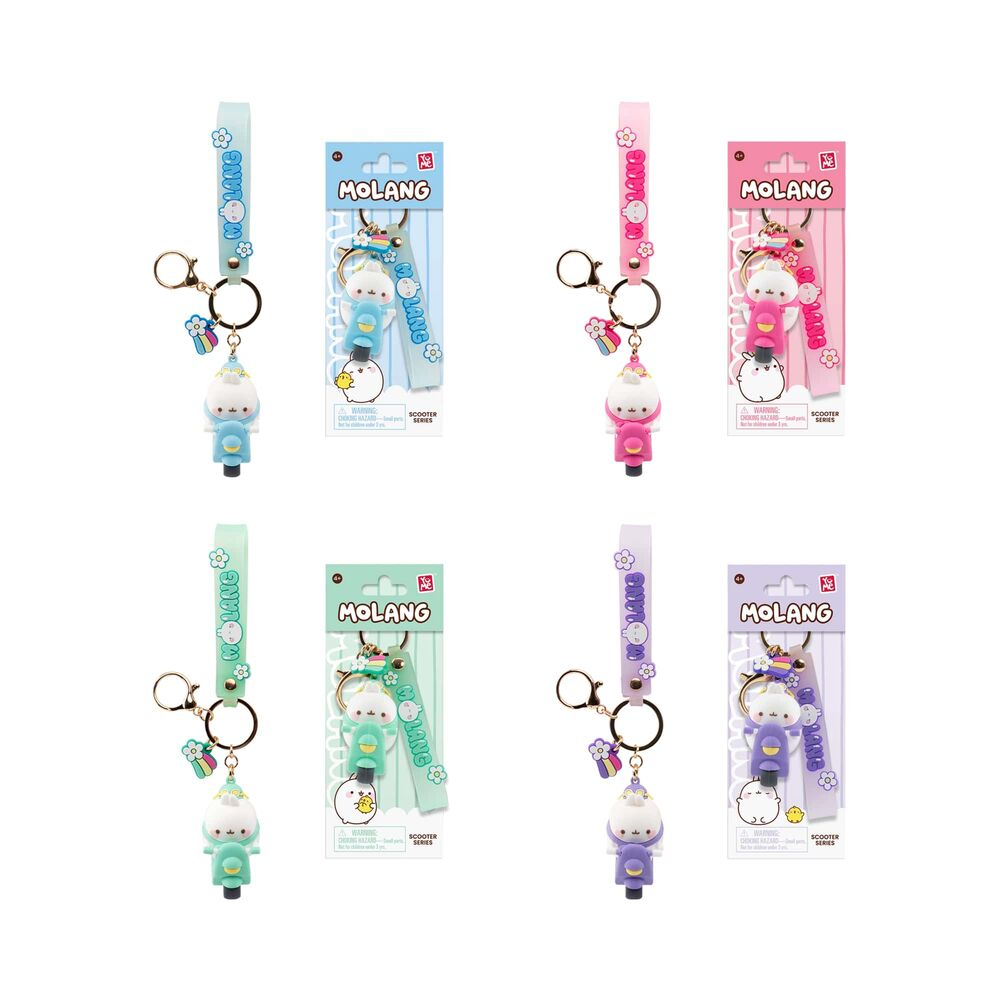 YuMe Keychain - Molang Keychain & Strap Scooter Series - PDQ (12 Units) 16190 6CM