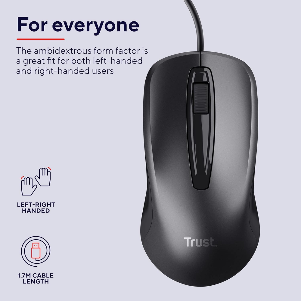 TRUST MOUSE Carve Mouse ottico a filo 23733