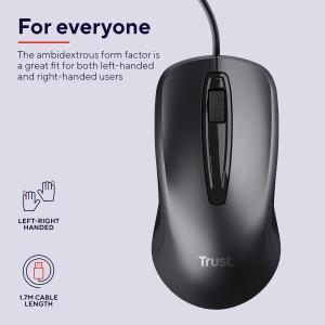 TRUST MOUSE Carve Mouse ottico a filo 23733