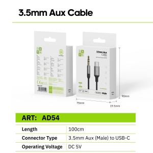 OXYN AD54 CAVO AUDIO DA TYPE-C M A JACK 3.5MM M