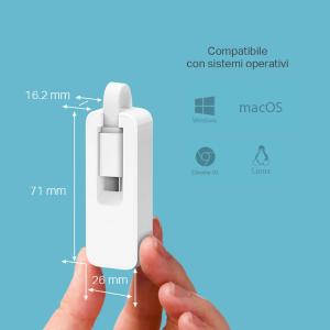 TP-LINK / Adattatore di rete da USB 3.0 Type C a Gigabit Ethernet