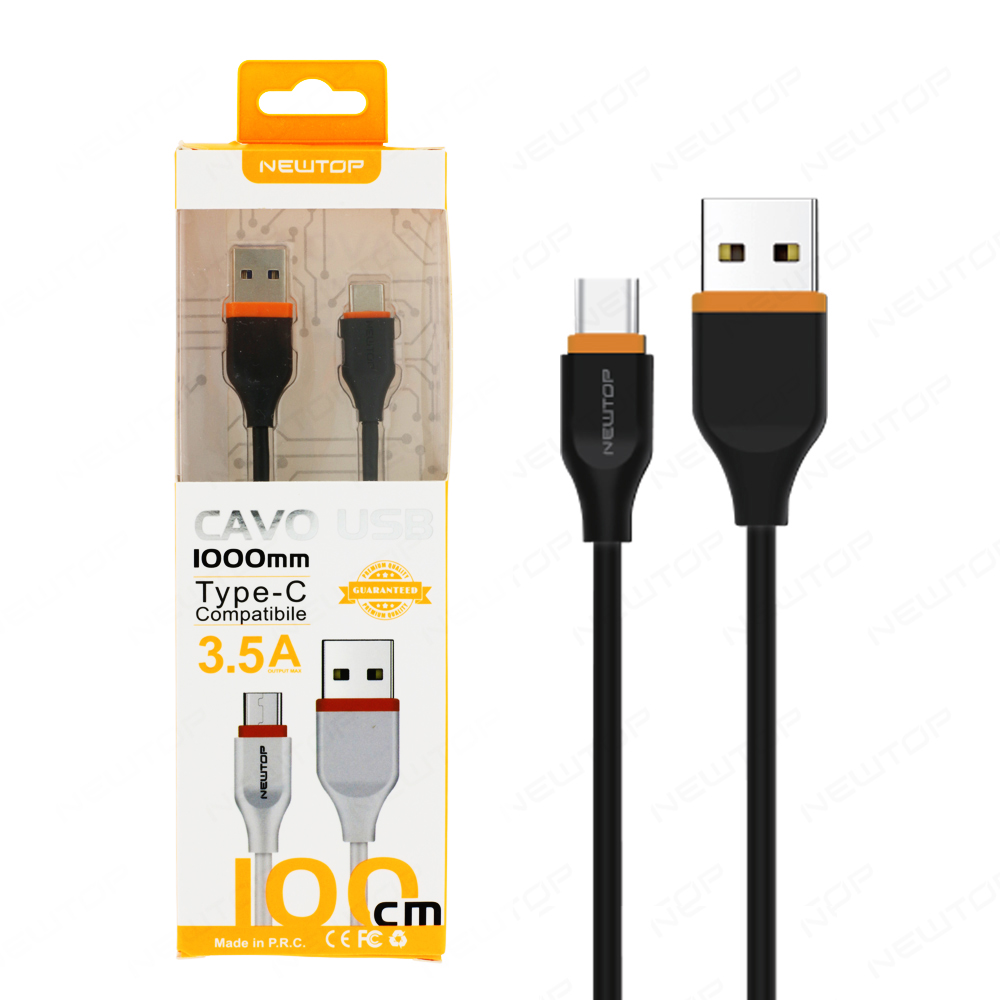 NEWTOP CU03 ORANGELINE CAVO 100CM USB/TYPE-C 3.5A