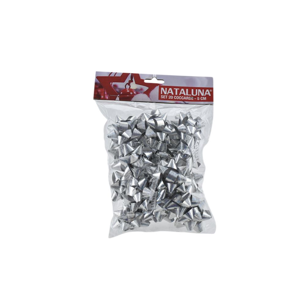 NATALUNA SET 20 COCCARDE D.5CM ARGENTO SL6-12