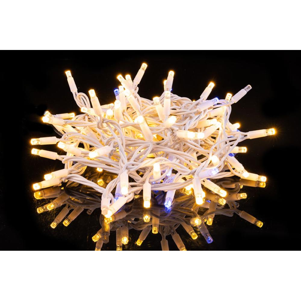 NATALUNA CATENA 10M 100LED FLASH RUB.B.U.EST.COL.CALDO