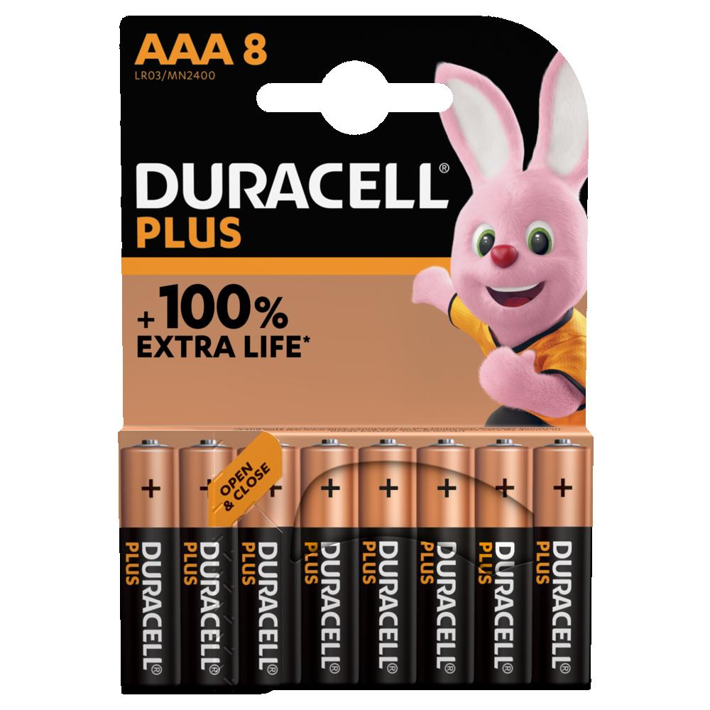 DURACELL PLUS POWER 100% AAA MINISTILO MN2400 BL8