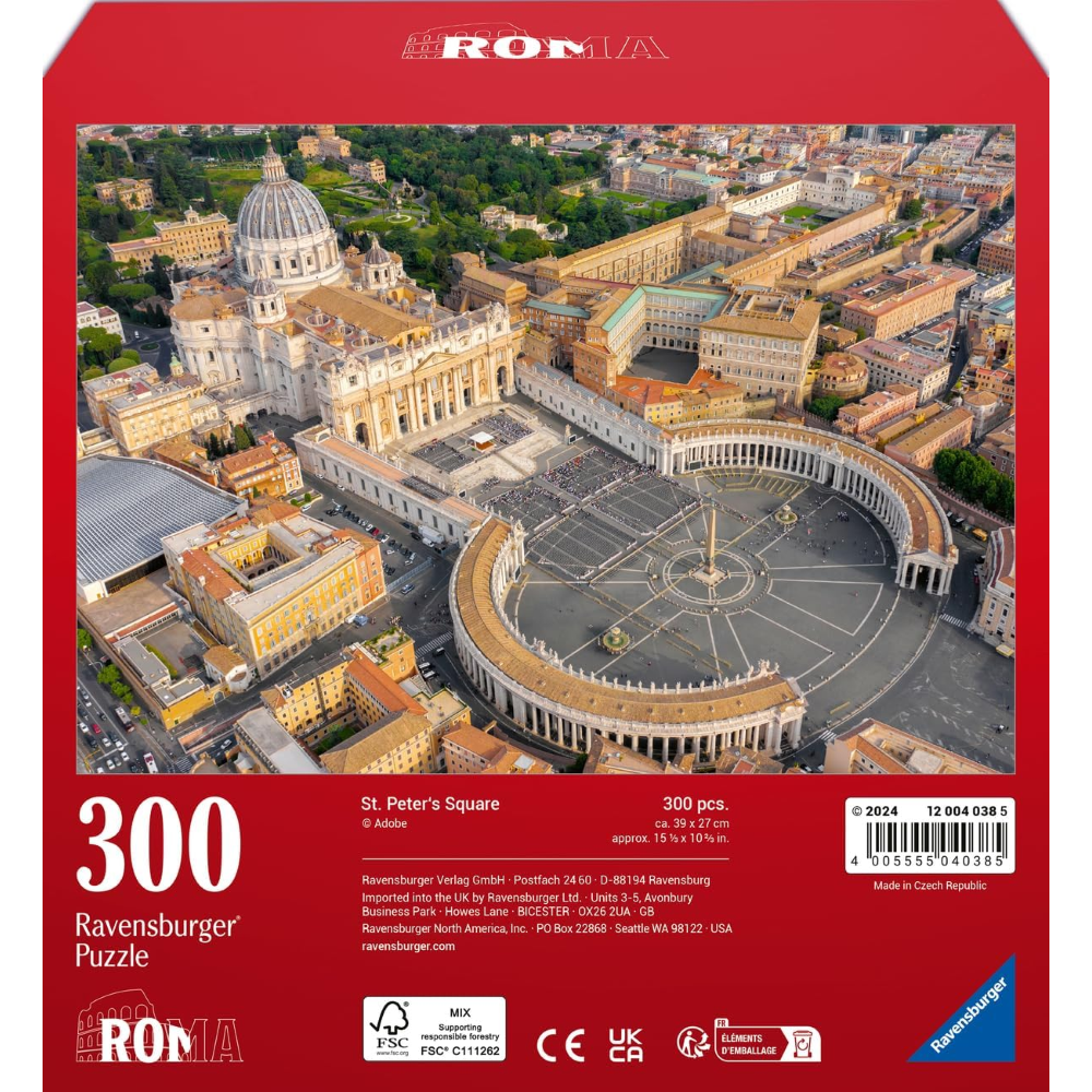 Ravensburger Puzzle 300 PC Italian Classics - Piazza San Pietro 12004038