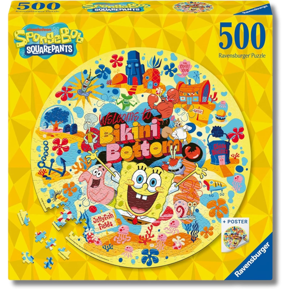 Ravensburger Puzzle 500 PC Round - Spongebob 12001657