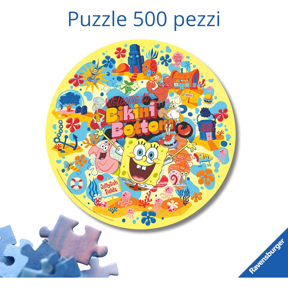 Ravensburger Puzzle 500 PC Round - Spongebob 12001657