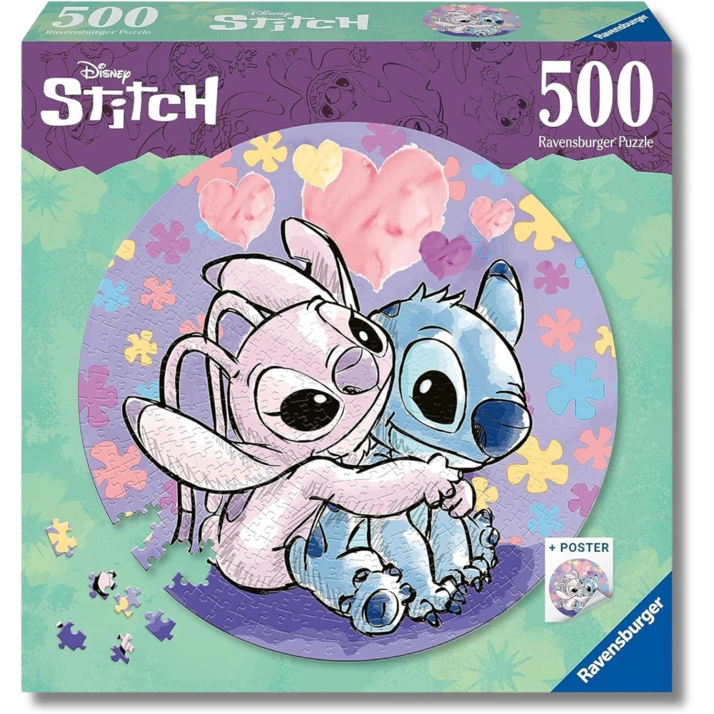 Ravensburger Puzzle 500 PC Round - Stitch 17581