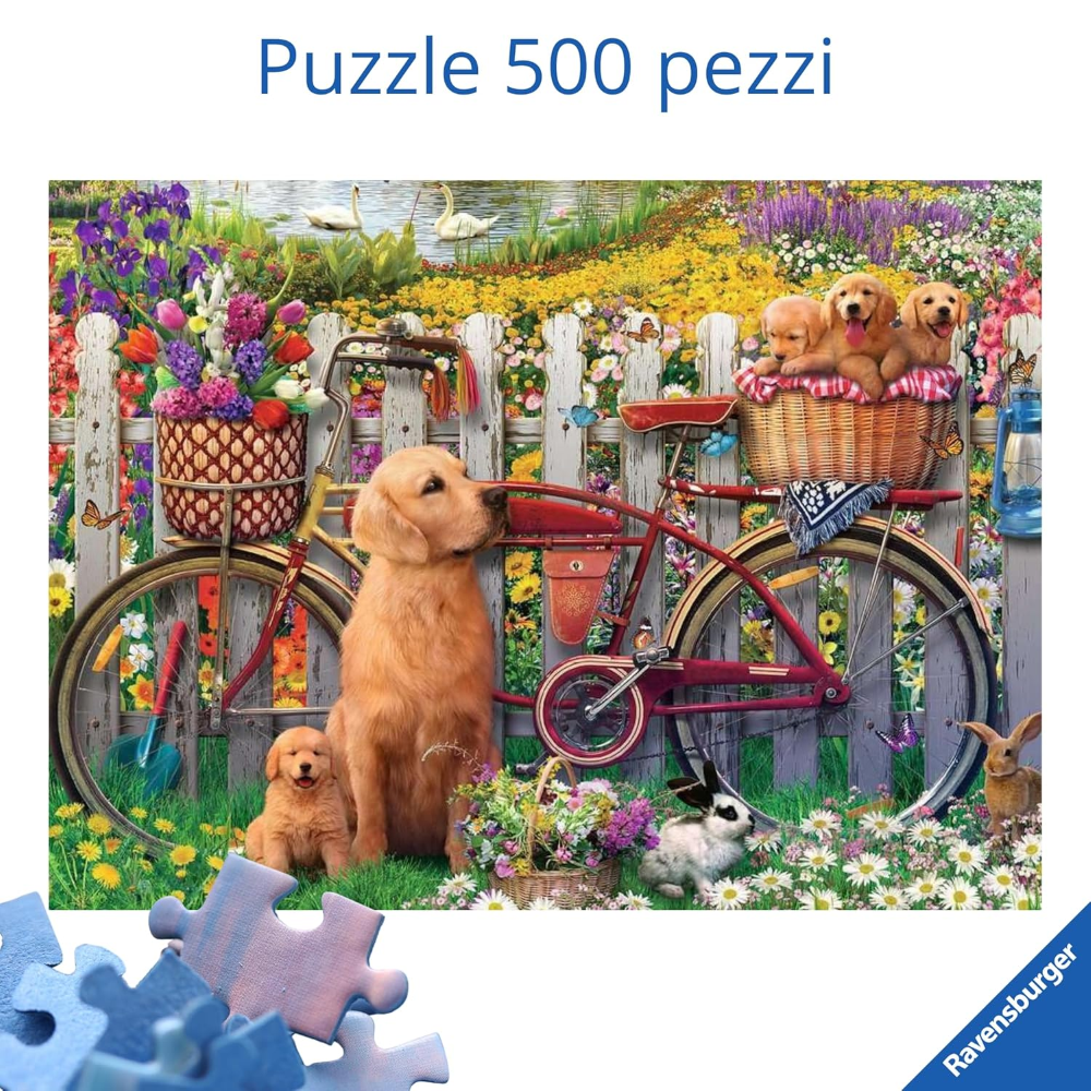 Ravensburger Puzzle 500 PC - Amici pelosi in giardino 12000209