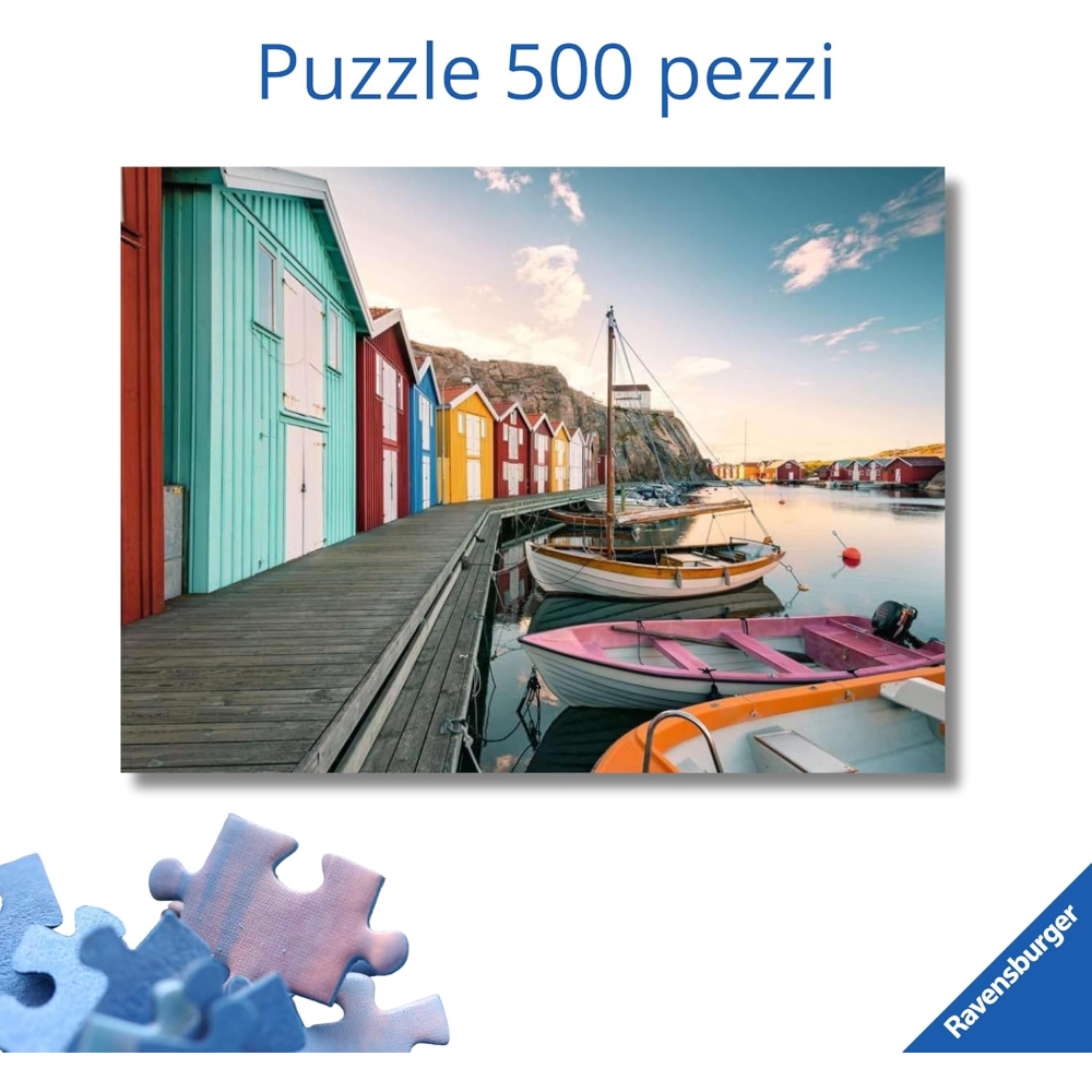 Ravensburger Puzzle 500 PC - Case galleggianti a Smogen, Svezia 12000847