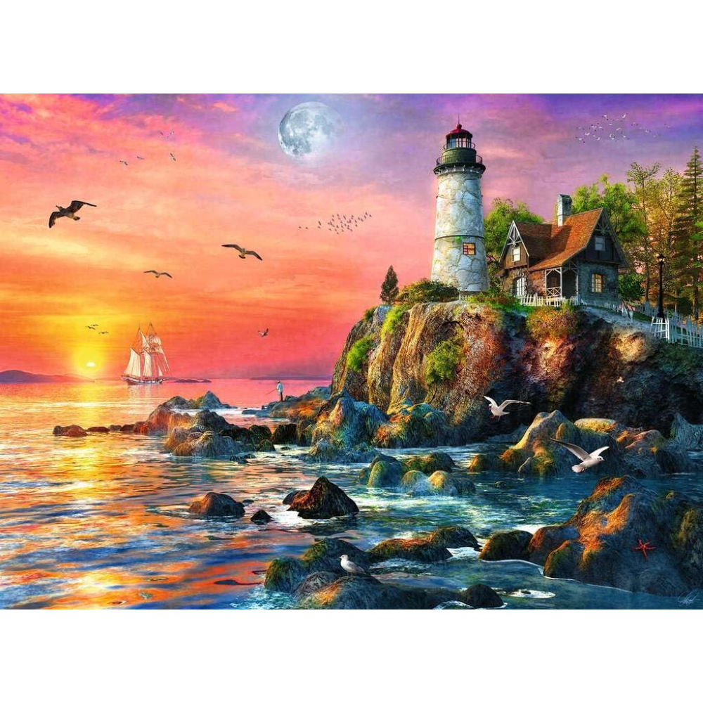 Ravensburger Puzzle 500 PC - Faro alla sera 12000217