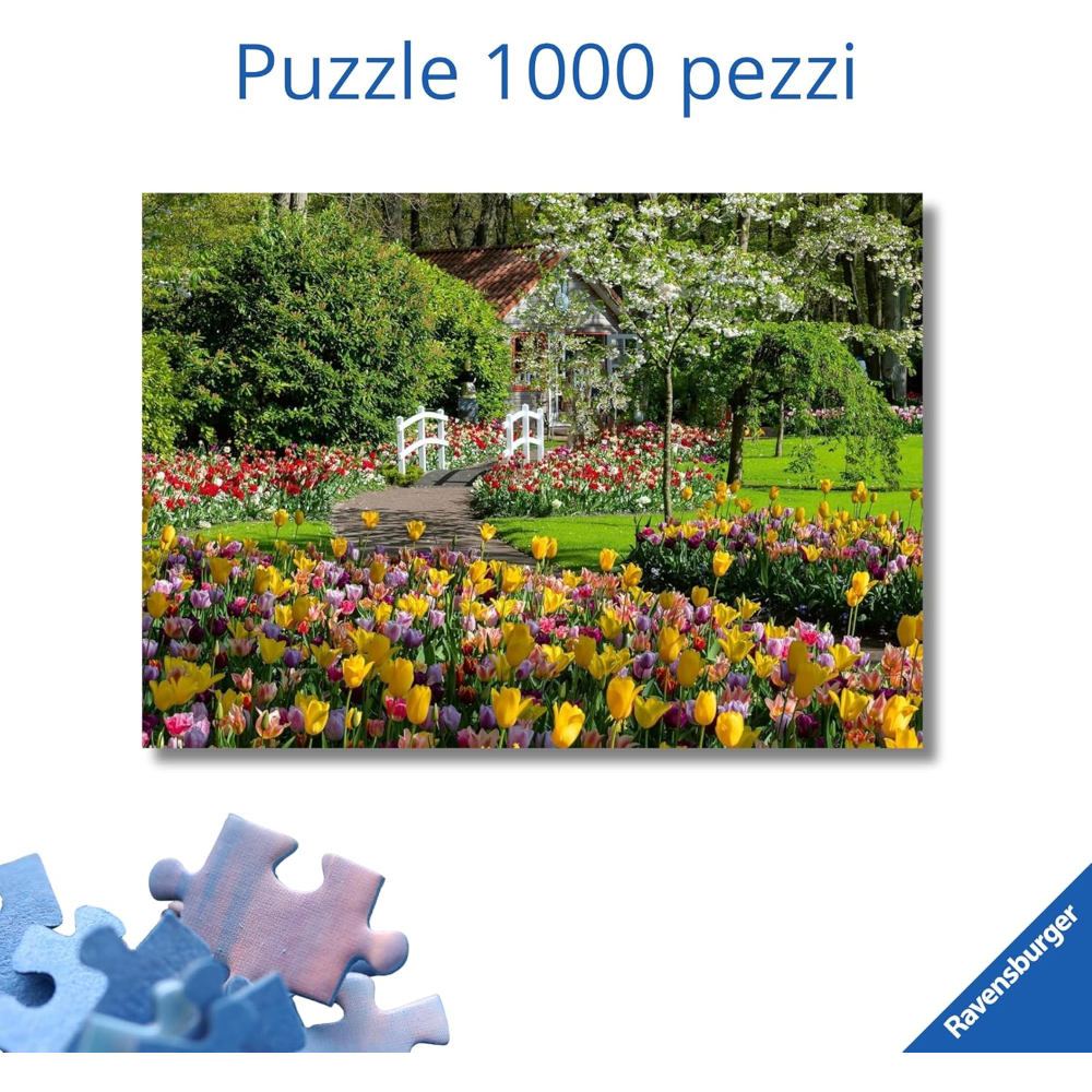 Ravensburger Puzzle 1000 PC Highlight: Beautiful Gardens - Parco Keukenhof, Paesi Bassi 12000851