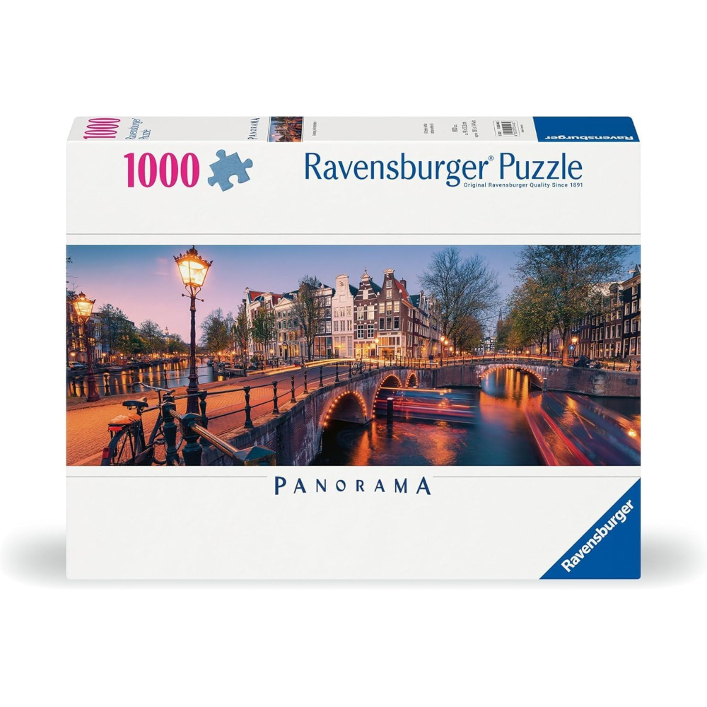 Ravensburger Puzzle 1000 PC Panorama - Una sera ad Amsterdam 12000446
