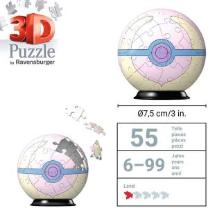 Ravensburger Puzzle 3D - Puzzleball 54 pc Pokémon Heal Ball rosa 11582