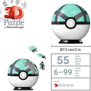 Ravensburger Puzzle 3D - Puzzleball 54 pc Pokémon Net Ball verde 11581