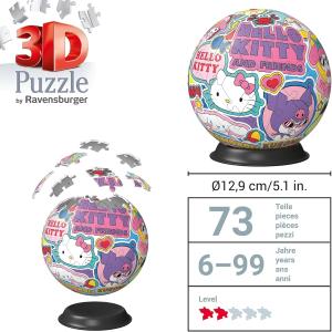 Ravensburger Puzzle 3D - Puzzleball 72 pc - Hello Kitty 11630