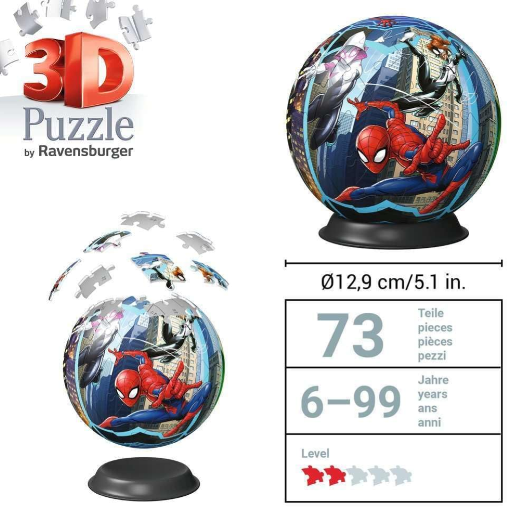 Ravensburger Puzzle 3D - Puzzleball 72 pc - Spiderman 11563