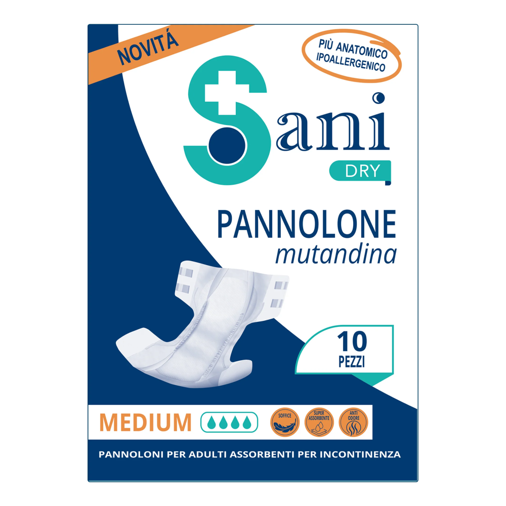 PREORDINE  SANI DRY - PANNOLONE MUTANDINA PER INCONTINENZA PER ADULTI - TAGLIA M. - 10PZ